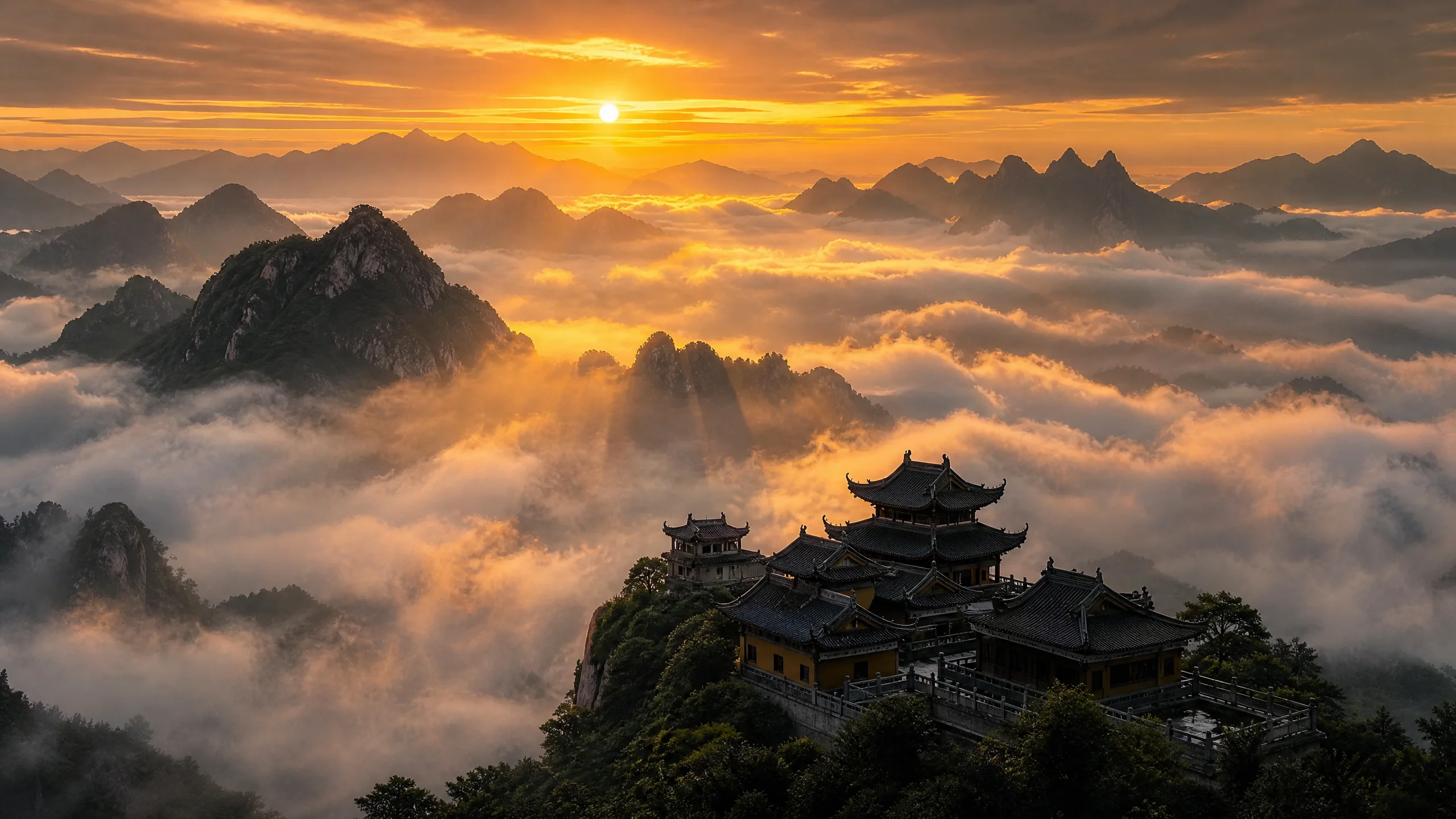 糖心风光摄影作品-云海日出山峦